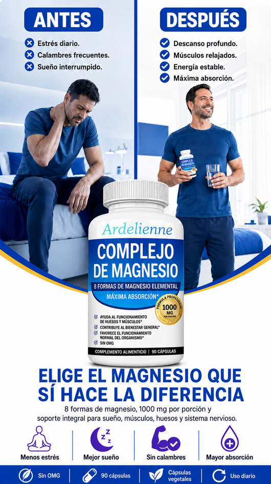 Complejo de magnesio Ardelienne | Menos Estrés, Mejor Sueño y Máxima Absorción